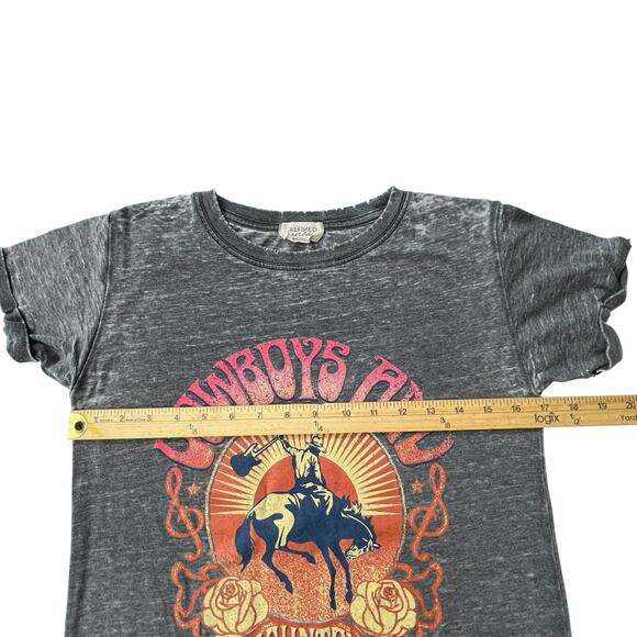 Refined Canvas Cowboys and Country Music Graphic T-shirt S Gray Western Rodeo - Picture 4 of 8